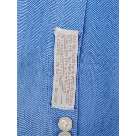 John W Nordstorm Button Front Shirt Trim Fit 15 1/2 32-33 Egytian Cotton Blue - Picture 8 of 8